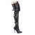 Pleaser SEDUCE-3028 Bota Alta Cuero Sintético Negro EU-38 / US-8