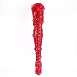 Pleaser SEDUCE-3028 Bota Alta Charol Rojo EU-38 / US-8