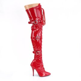Pleaser SEDUCE-3028 Bota Alta Charol Rojo EU-38 / US-8