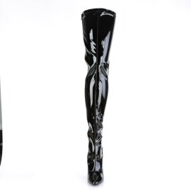 Pleaser SEDUCE-3063 Bota Alta Charol Negro EU-37 / US-7