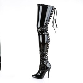 Pleaser SEDUCE-3063 Bota Alta Charol Negro EU-37 / US-7
