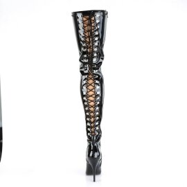 Pleaser SEDUCE-3063 Bota Alta Charol Negro EU-37 / US-7