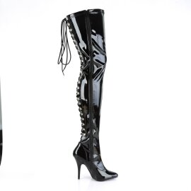 Pleaser SEDUCE-3063 Bota Alta Charol Negro EU-37 / US-7