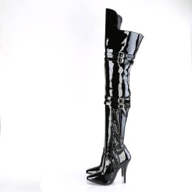 Pleaser SEDUCE-3080 Bota Alta Charol Negro EU-37 / US-7