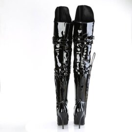 Pleaser SEDUCE-3080 Bota Alta Charol Negro EU-37 / US-7