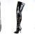 Pleaser SEDUCE-4010 Bota Alta Charol Negro EU-37 / US-7