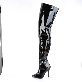 Pleaser SEDUCE-4010 Bota Alta Charol Negro EU-38 / US-8