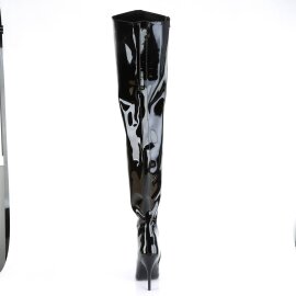 Pleaser SEDUCE-4010 Bota Alta Charol Negro EU-38 / US-8