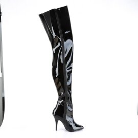 Pleaser SEDUCE-4010 Bota Alta Charol Negro EU-38 / US-8
