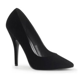 Pleaser SEDUCE-420 Tacones Terciopelo Negro EU-37 / US-7