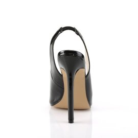 Pleaser SEXY-08 Sandalia de Tacón Charol Negro EU-43 / US-13