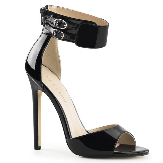 Pleaser SEXY-19 Sandalia de Tacón Charol Negro EU-35 / US-5