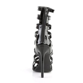 Pleaser SEXY-52 Sandalia de Tacón Charol Negro EU-38 / US-8
