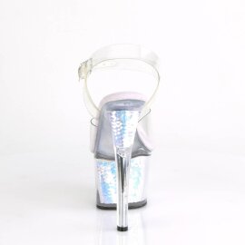 Pleaser SKY-308MC Zapato Abierto Plataforma Transparente Azul EU-40 / US-10