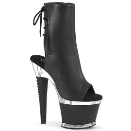 Pleaser SPECTATOR-1018 Botín Plataforma Cuero Sintético Negro EU-38 / US-8