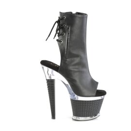 Pleaser SPECTATOR-1018 Botín Plataforma Cuero Sintético Negro EU-38 / US-8