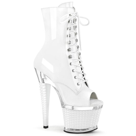 Pleaser SPECTATOR-1021 Botín Plataforma Charol Blanco EU-40 / US-10