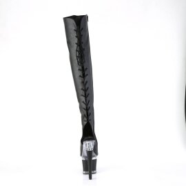 Pleaser SPECTATOR-3019 Bota Alta Plataforma Cuero Sintético Negro EU-37 / US-7