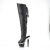 Pleaser SPECTATOR-3019 Bota Alta Plataforma Cuero Sintético Negro EU-37 / US-7