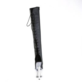 Pleaser SPECTATOR-3019 Bota Alta Plataforma Cuero Metalizado Negro EU-37 / US-7