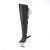 Pleaser SPECTATOR-3019 Bota Alta Plataforma Cuero Metalizado Negro EU-37 / US-7