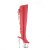Pleaser SPECTATOR-3019 Bota Alta Plataforma Cuero Sintético Metalizado Rojo EU-37 / US-7