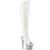 Pleaser SPECTATOR-3019 Bota Alta Plataforma Cuero Sintético Metalizado Blanco EU-38 / US-8