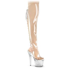 Pleaser SPECTATOR-3019C Bota Alta Plataforma Transparente...