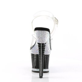 Pleaser SPECTATOR-708RS Sandalia de Tacón Plataforma Metalizado Plata EU-37 / US-7