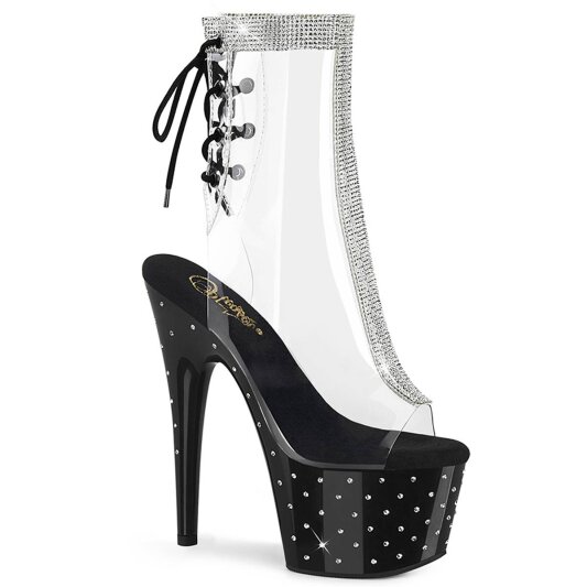Pleaser STARDUST-1018C-2RS Botín Plataforma Negro Transparente EU-42 / US-12