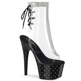 Pleaser STARDUST-1018C-2RS Botín Plataforma Negro Transparente EU-42 / US-12
