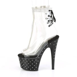 Pleaser STARDUST-1018C-2RS Botín Plataforma Negro Transparente EU-42 / US-12