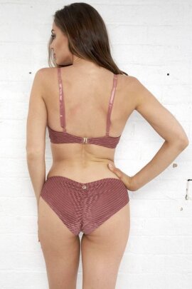 Lunalae Pantalones Cortos Lana Tiro Bajo Rosa Empolvado M