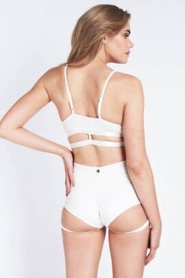 Lunalae Pantalones Cortos Lure You Tiro Alto Blanco M