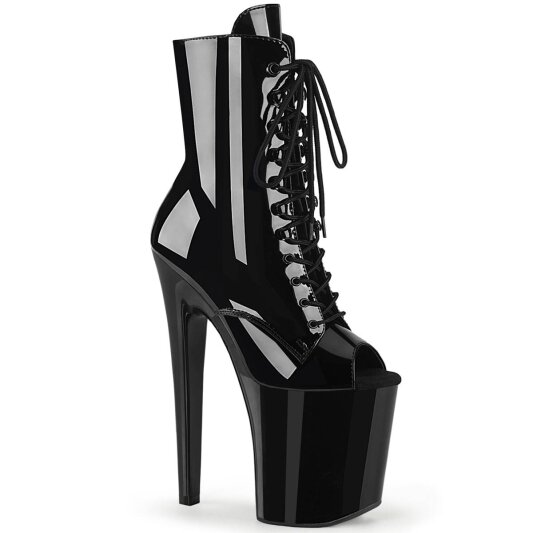 Pleaser XTREME-1021 Botín Plataforma Charol Negro EU-37 / US-7
