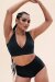 Lunalae Top Courtney V-Neck Negro