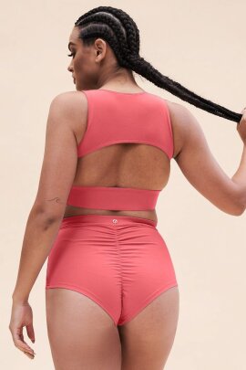 Lunalae Pantalones Cortos Tiro Alto Básico Color Sandía XL