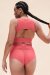 Lunalae Pantalones Cortos Tiro Alto Básico Color Sandía XL