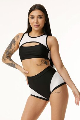 Polerina Top LUX Negro/Blanco S