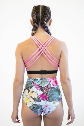 Pole Addict Pantalones Cortos Tiro Alto Tropical Flower L