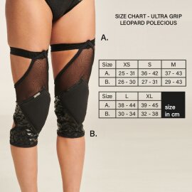 Paradise Chick Protectores de Rodillas Sticky Polecious Negro L