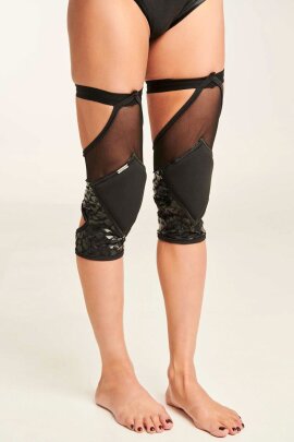 Paradise Chick Protectores de Rodillas Sticky Polecious Negro XL