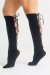 Zasha Polewear con Encaje Back Knee High Stocking Negro
