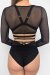 Lunalae Pantalones Cortos Tiro Alto Claire Malla Cut Out Negro XL