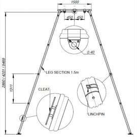 PoleSports Aerial Rig PRO incl. Bolsa de transporte