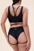 Lunalae Pantalones Cortos Tiro Bajo Cora Negro L