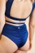 Lunalae Pantalones Cortos Tiro Alto Loretta Malla Cut Out Azul Marino
