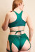 Lunalae Top Ada Escote V Twist Wrap Moos Verde