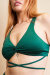 Lunalae Top Ada Escote V Twist Wrap Moos Verde XL