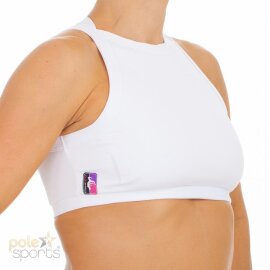 PoleFit Top Cuello Alto Crop XS Blanco